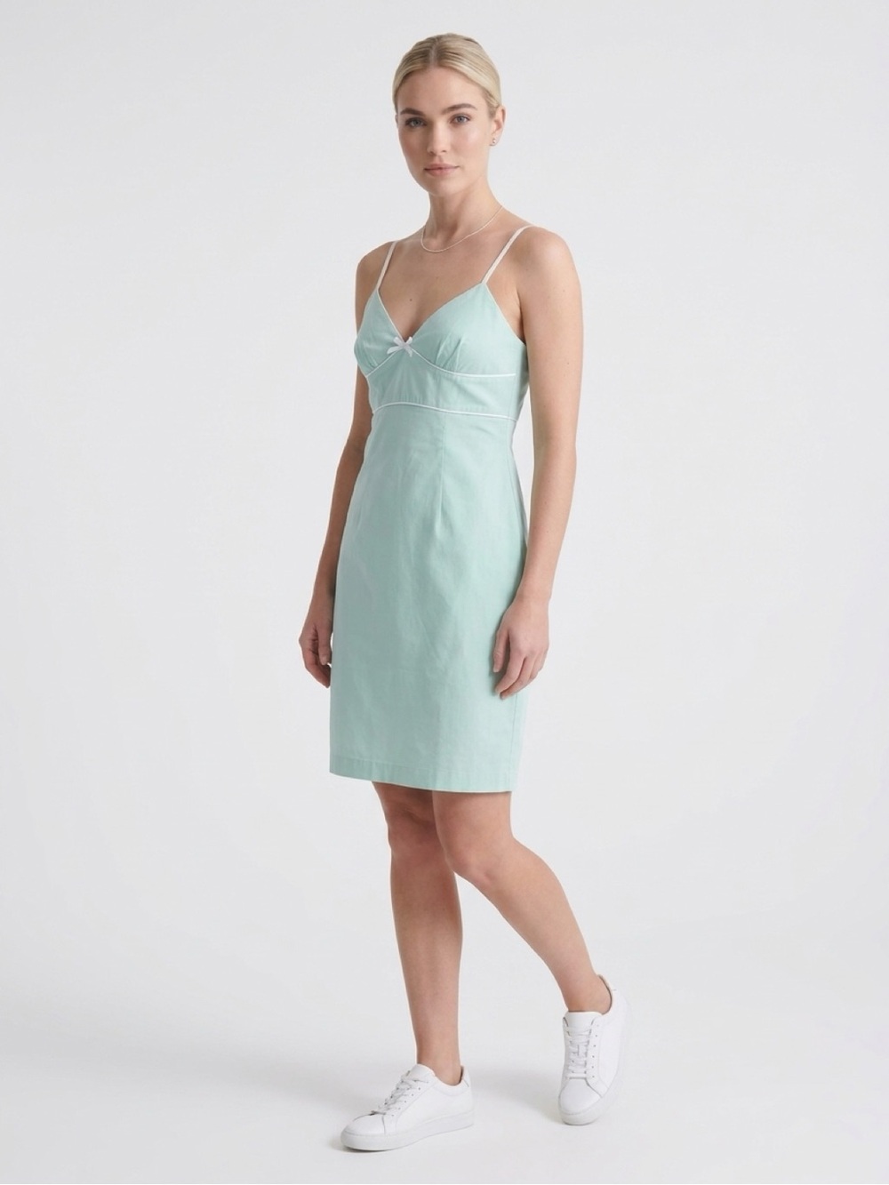 Express Y2K Aqua Spaghetti Strap Bodycon S 6